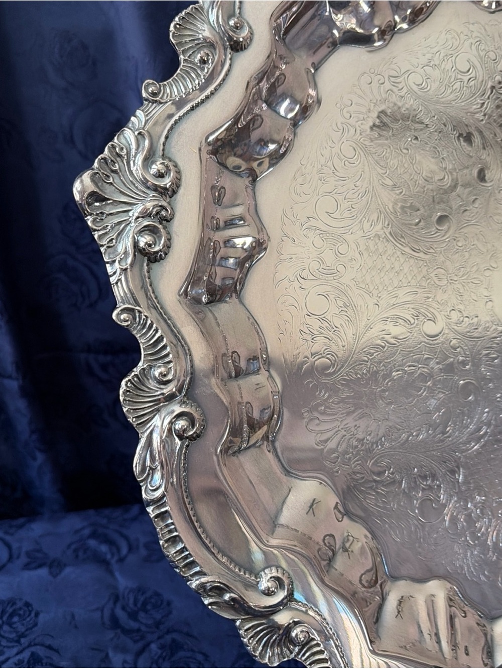 Vintage Wallace 15” Silver Plated Serving Tray X110 - Picture 3 of 6